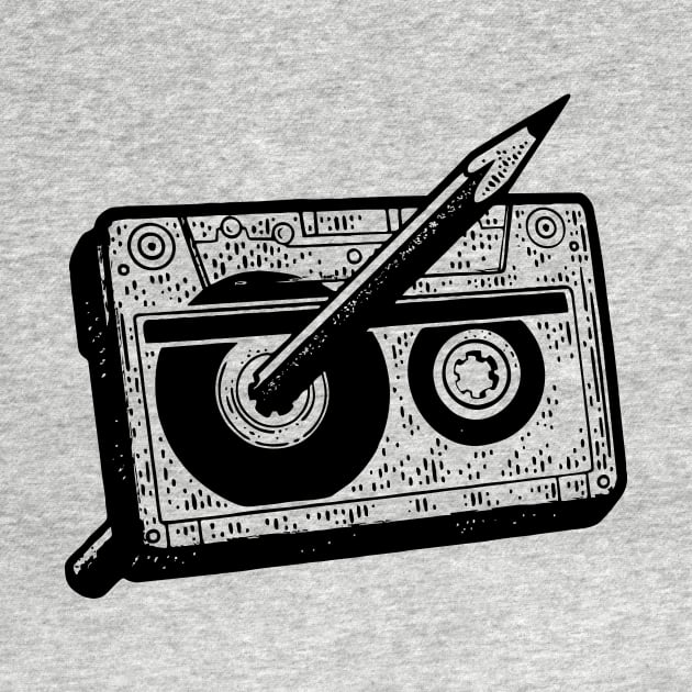 Rewind Cassette With Pencil by The Sarah Gibs